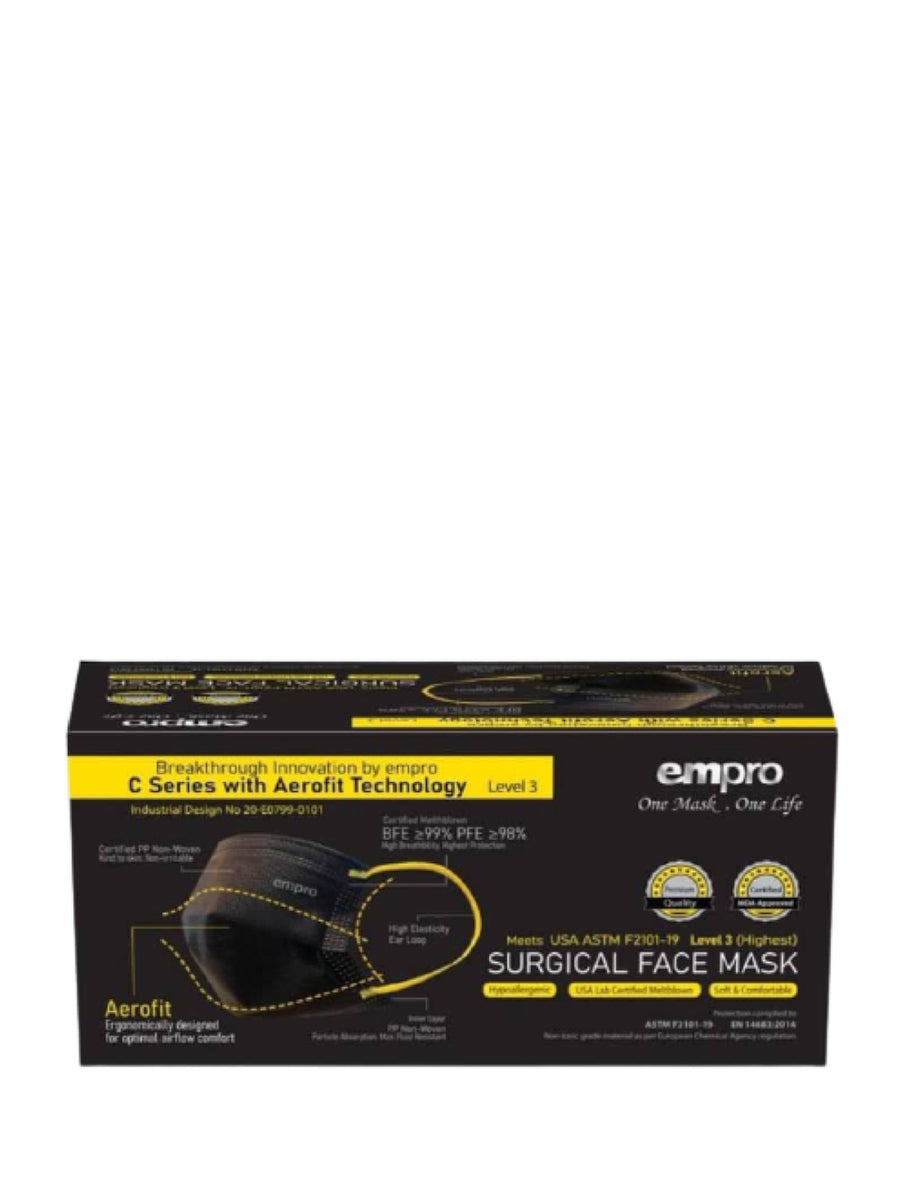 EMPRO AEROFIT 3PLY MASK - BLACK 50S – Village Grocer - Sunway Giza Mall